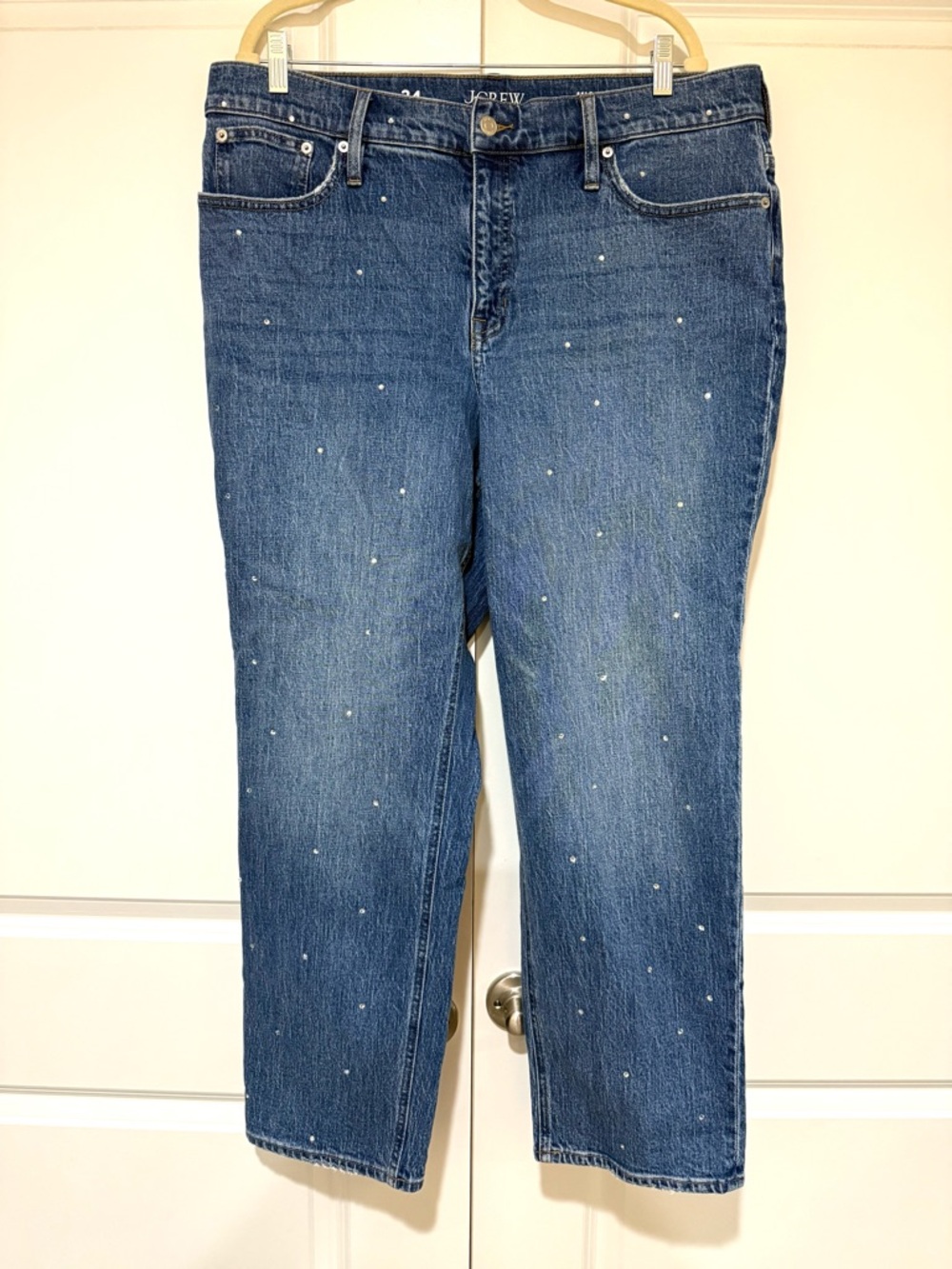 J.Crew NWOT ‘90s Classic Straight Jean With Rhinestones Top Rated